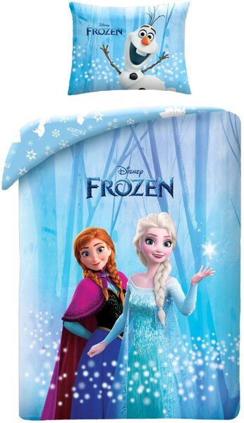 Posteľné obliečky Ľadové kráľovstvo - Frozen - motív Princezné v kúzelnom lese - 100% bavlna - 70x90 cm + 140x200 cm