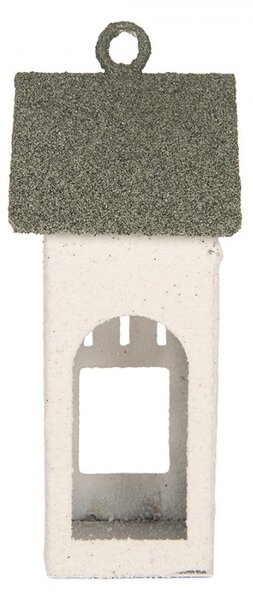 Kovový svietnik domček s pieskovým povrchom Raw Sand - 7*8*17 cm - Clayre & Eef
