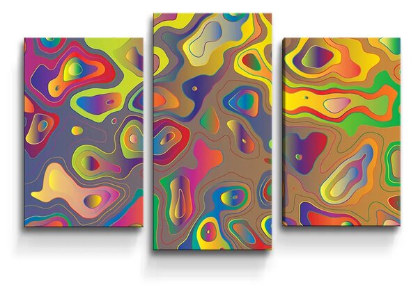 Sablio Obraz - 3-dílný Farebné škvrny - 75x50 cm