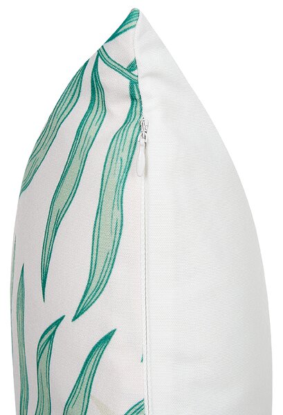Sada 2 záhradných vankúšov béžová a zelená polyester s motívom palmových listov 45 x 45 cm moderné vonkajšie dekorácie vodoodolné