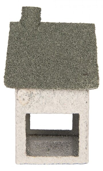 Kovový svietnik domček s pieskovým povrchom Raw Sand - 12*7*15 cm - Clayre & Eef