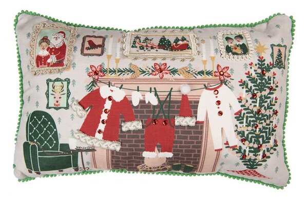 Decorative Cushion 50x35x4 Cm Beige Polyester - 50*30*4 cm - Clayre & Eef