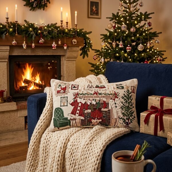 Decorative Cushion 50x35x4 Cm Beige Polyester - 50*30*4 cm - Clayre & Eef