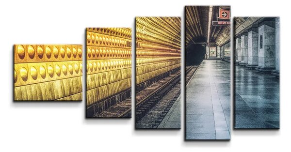 Sablio Obraz - 5-dílný Pražské metro - 100x60 cm