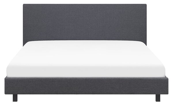 Posteľ sivá s roštom polyesterový čalúnený rám postele 160 x 200 cm moderný dizajn