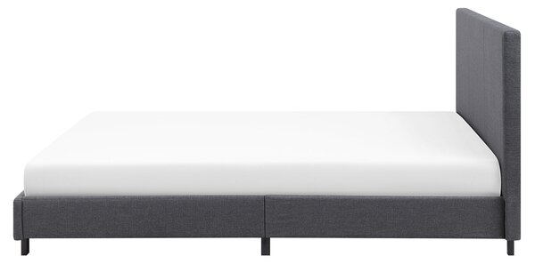 Posteľ sivá s roštom polyesterový čalúnený rám postele 160 x 200 cm moderný dizajn