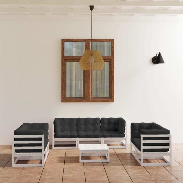 Maison Exclusive - 8-dielna záhradná súprava s podlokami, borovicový masív