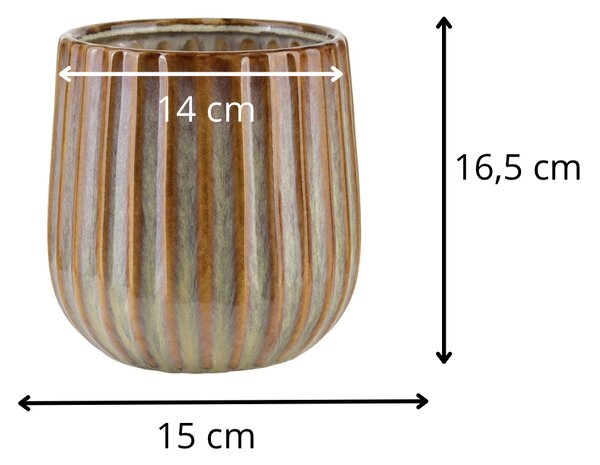 Mondex Váza Arina 16,5 cm hnedá