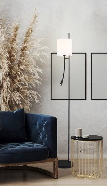 LED Stojacia lampa TOKYO 1xE27/40W/230V + LED/3W čierna/biela
