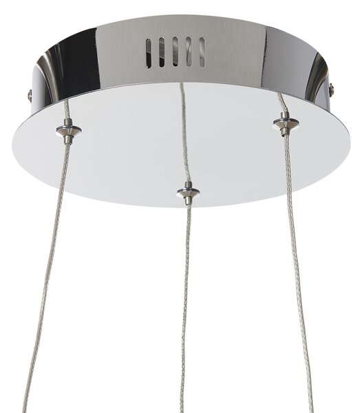 Závesná lampa strieborná kovová ø 40 cm hliníková s LED svetlami okrúhle závesné moderné glamour svietidlo