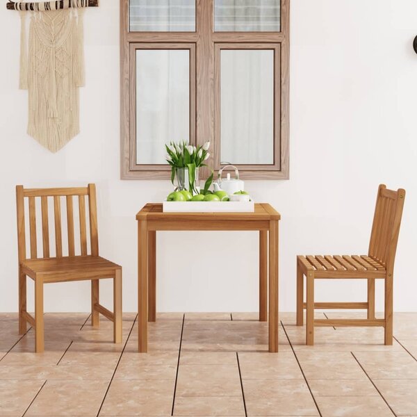 Maison Exclusive - 3-dielna záhradná jedálenská súprava 80x80 cm masívne teakové drevo