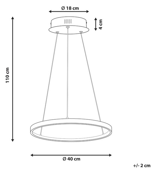 Závesná lampa strieborná kovová ø 40 cm hliníková s LED svetlami okrúhle závesné moderné glamour svietidlo