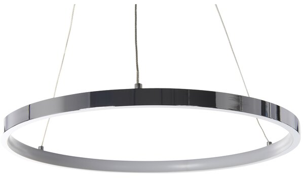 Závesná lampa strieborná kovová ø 40 cm hliníková s LED svetlami okrúhle závesné moderné glamour svietidlo