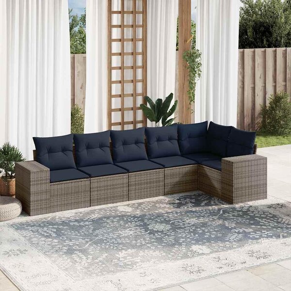 Maison Exclusive – 6-dielna záhradná súprava s vankúmi, sivá, polyratan