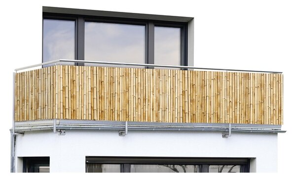 Svetlohnedá plastová balkónová zástena 500x85 cm – Maximex