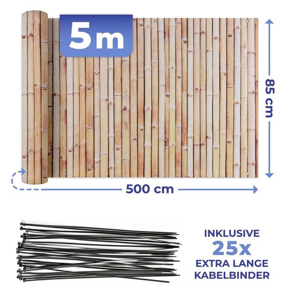 Svetlohnedá plastová balkónová zástena 500x85 cm – Maximex