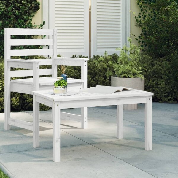 Maison Exclusive - Záhradný stôl Biely 82,5x50,5x45 cm Masívne drevo Borovica