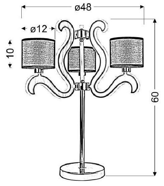Moderná stolná lampa AMBROSIA - 3xE14, 40W + LED 18,4 W, 2800K (teplá biela), medená