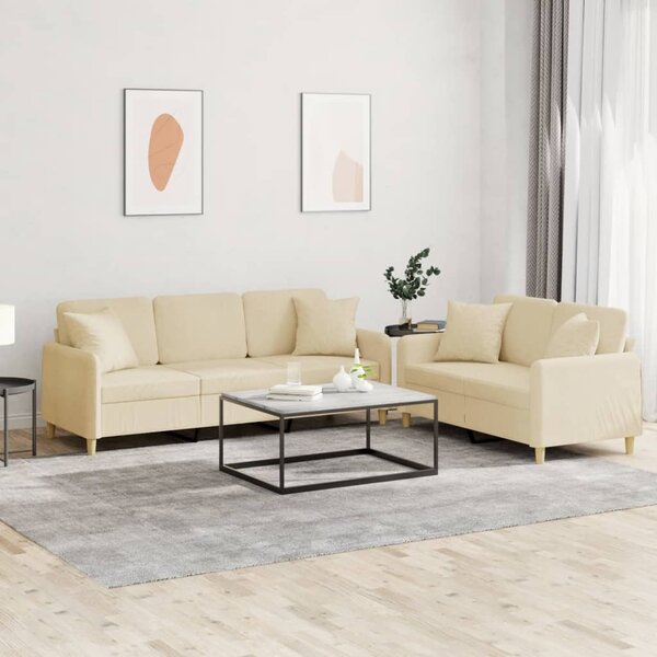 Maison Exclusive – 2-dielna sedacia súprava s vankúšmi, krémová látka