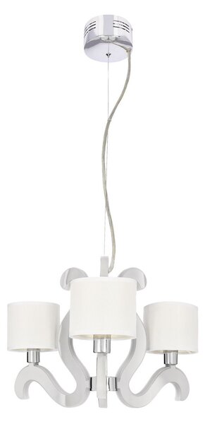 Trojramenné závesné svetlo AMBROSIA - 3xE14, 40W + LED 18,4 W, 2800K (teplá biela), chrómované
