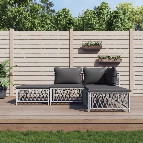 Maison Exclusive – 4-dielna záhradná súprava s vankúmi, biela oce