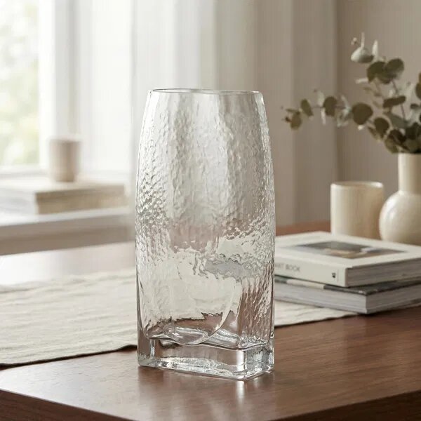 Mondex Váza Serenite 13x7x27,5 cm číra