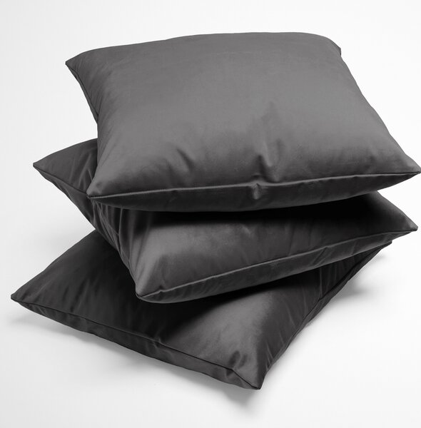 Biante Zamatová obliečka na vankúš Velvet Prémium SVP-017 Tmavo sivá 35 x 45 cm