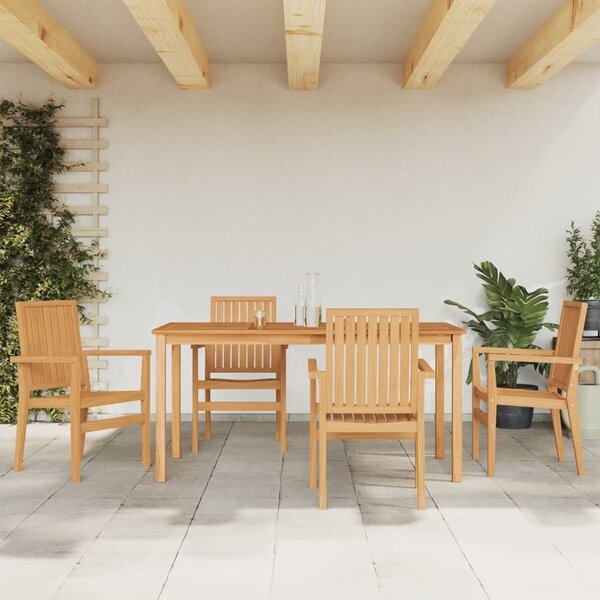 Maison Exclusive – 5-dielna záhradná jedálenská súprava z masívneho teakového dreva
