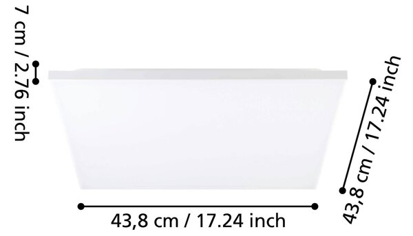 LED PANEL, 43,7/43,7/7 cm Eglo - Online Only bytové doplnky, Online Only