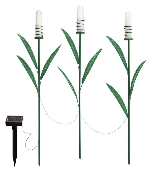 LED Solárna Lampa Trstinová (Studená Biela, Kov/Plast, 3 ks)