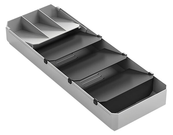 Sivý plastový príborník do zásuvky 15 x 49 cm – Metaltex