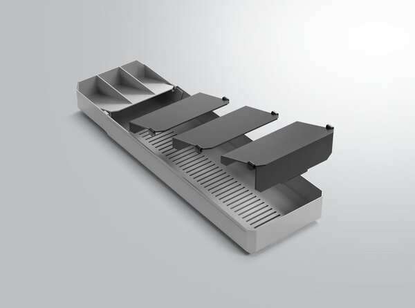 Sivý plastový príborník do zásuvky 15 x 49 cm – Metaltex