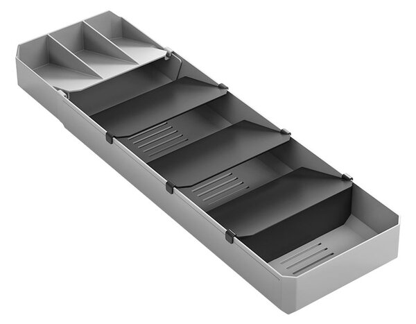 Sivý plastový príborník do zásuvky 15 x 49 cm – Metaltex
