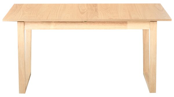 Rozkladací jedálenský stôl svetlý jaseň MDF 160/200 x 95 cm jaseňová dyhovaná vrchná doska moderný dizajn panelový podstavec