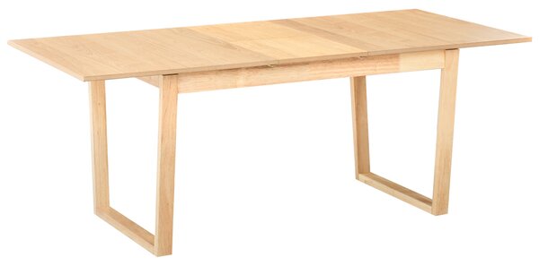 Rozkladací jedálenský stôl svetlý jaseň MDF 160/200 x 95 cm jaseňová dyhovaná vrchná doska moderný dizajn panelový podstavec