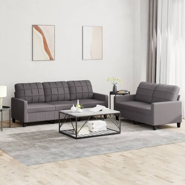 Maison Exclusive – 2-dielna sedacia súprava s vankúmi, sivá umelá koa