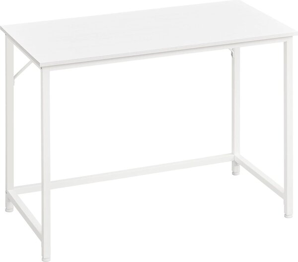 Písací stôl VASAGLE, malý poítaový stôl, pracova, spála, 50 x 100 x 76 cm, moderný kovový rám, javor biely