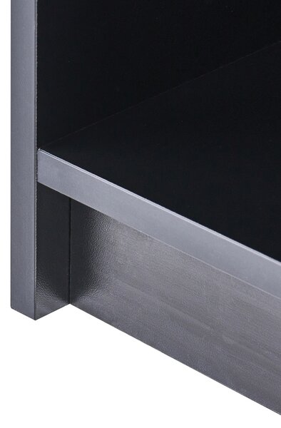 Knižnica s 3 policami čierna drevotriesková doska 80 x 40 cm minimalistický štýl matná povrchová úprava regál na knihy
