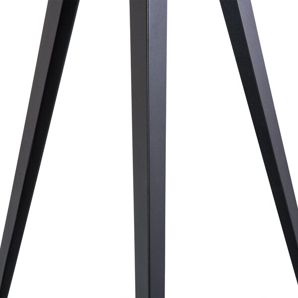 Stojaca lampa čierna statívový kovový podstavec trojnožka 156 cm látkové tienidlo moderný industriálny štýl obývačka spálňa