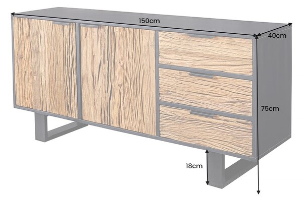 Dizajnová komoda Shark 150 cm mango / teak