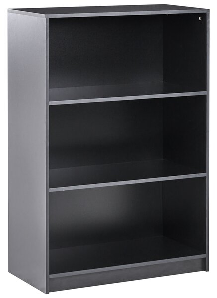 Knižnica s 3 policami čierna drevotriesková doska 80 x 40 cm minimalistický štýl matná povrchová úprava regál na knihy