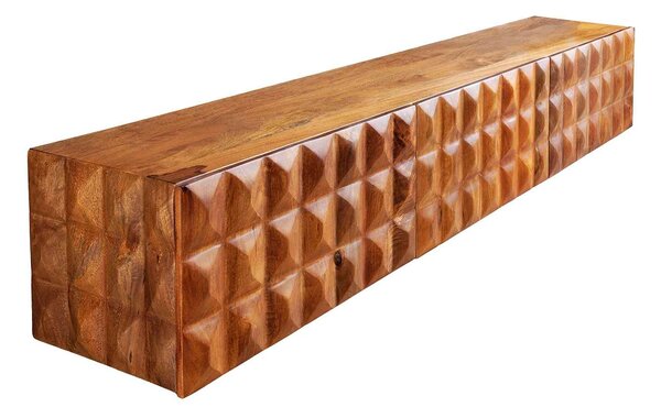 Dizajnový závesný TV stolík Ladarius 160 cm mango