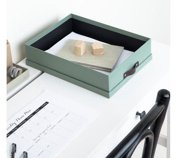 Zelený kartónový organizér na dokumenty Oskar Canvas Paper Laminate – Bigso