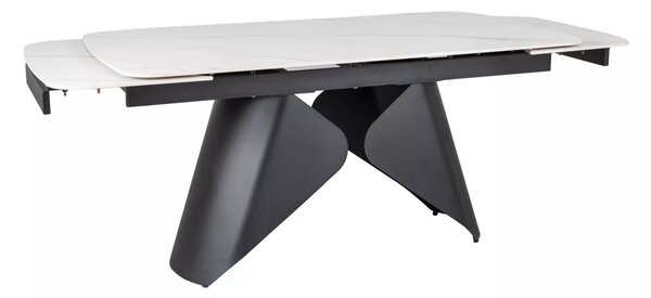Rozkladací jedálenský stôl 160(240)x90 VANGEL - biely / čierny