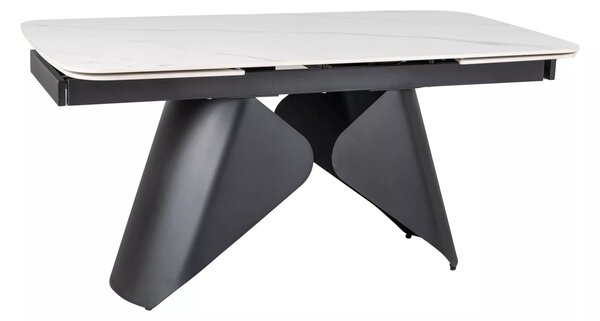 Rozkladací jedálenský stôl 160(240)x90 VANGEL - biely / čierny