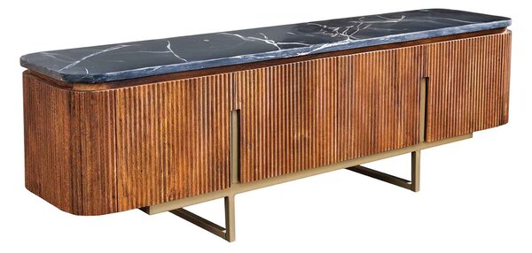Dizajnový TV stolík Daichi 160 cm mango / mramor