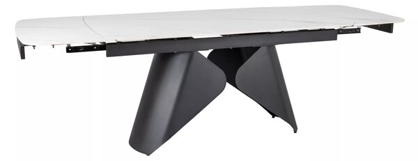 Rozkladací jedálenský stôl 160(240)x90 VANGEL - biely / čierny