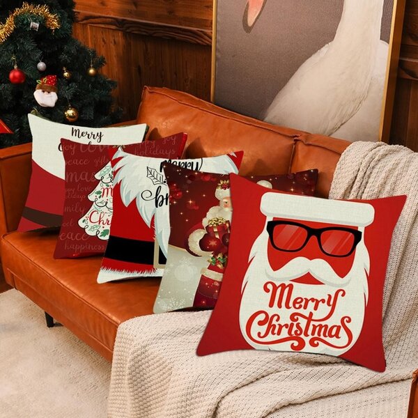 Tutumi Vianočná 3D obliečka na vankúš Veselé Vianoce Santa 45x45 cm biela/červená