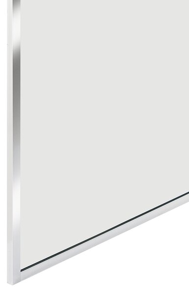 Sprchová zástena strieborná z tvrdeného skla 80 x 190 cm rám z nerezovej ocele bezdverový bezbariérový sprchovací kút moderný štýl kúpeľňa
