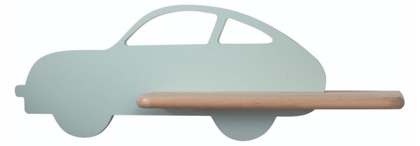 LED Detské nástenné svietidlo s poličkou CAR LED/5W/230V zelená/drevo
